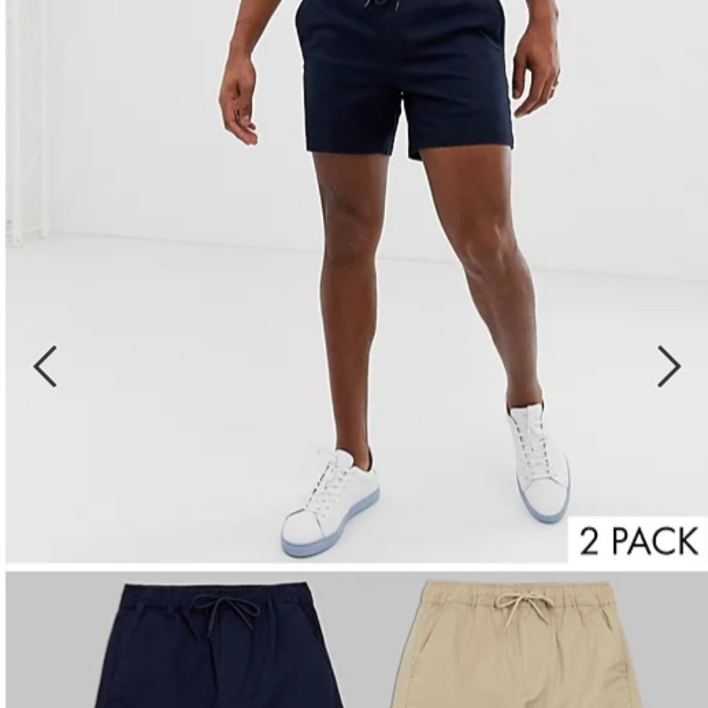 Elastic waist shorts - sold as a pair!